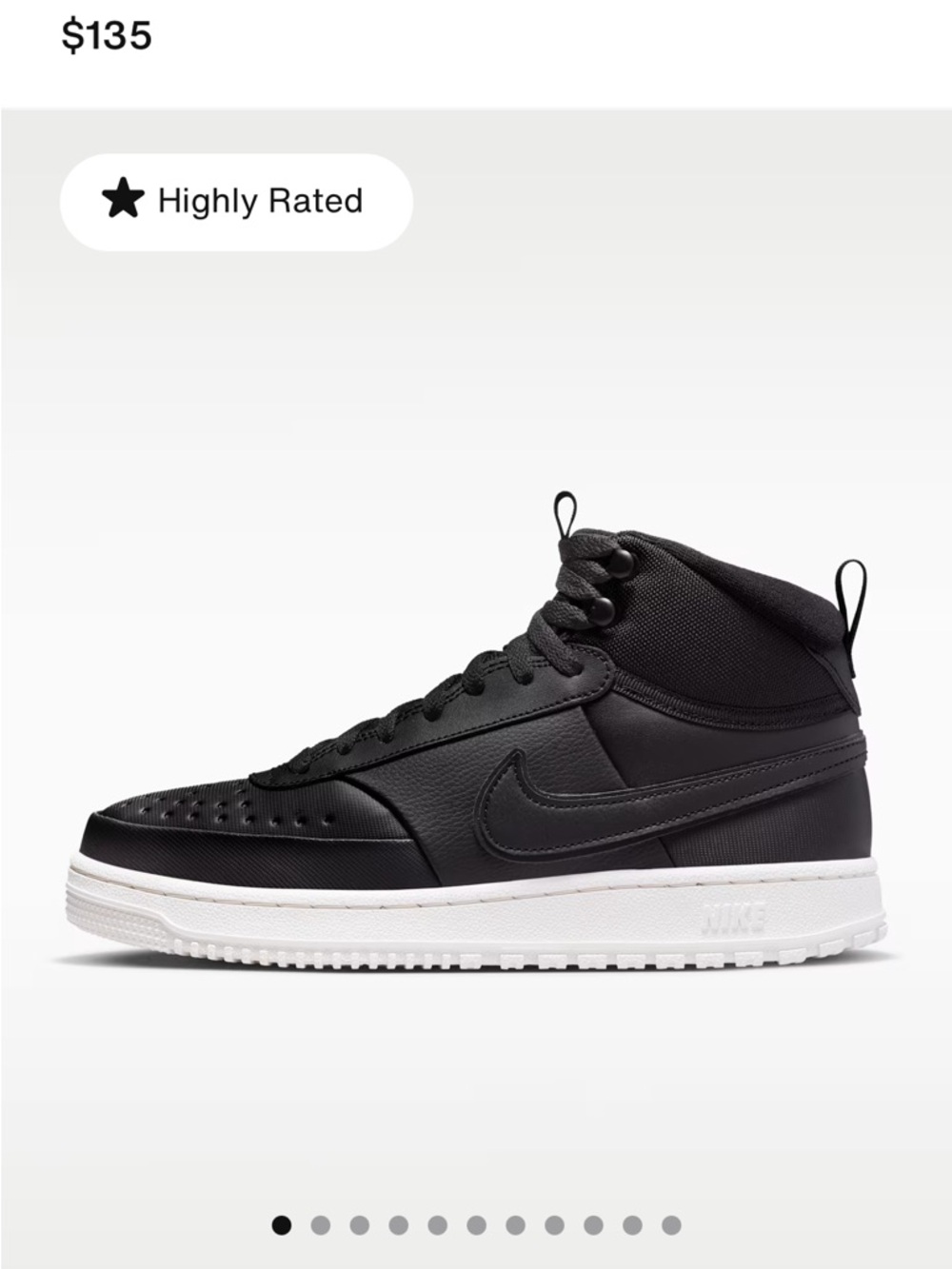 Nike Women’s Black High-Top Sneakers with White Sole